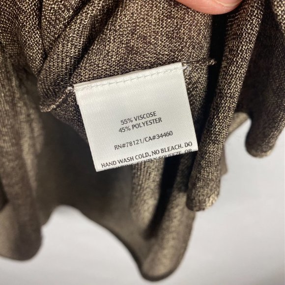 Eileen Fisher Womens Size Small Brown Gold Oversized Short Sleeve Knit Top - Picture 5 of 6